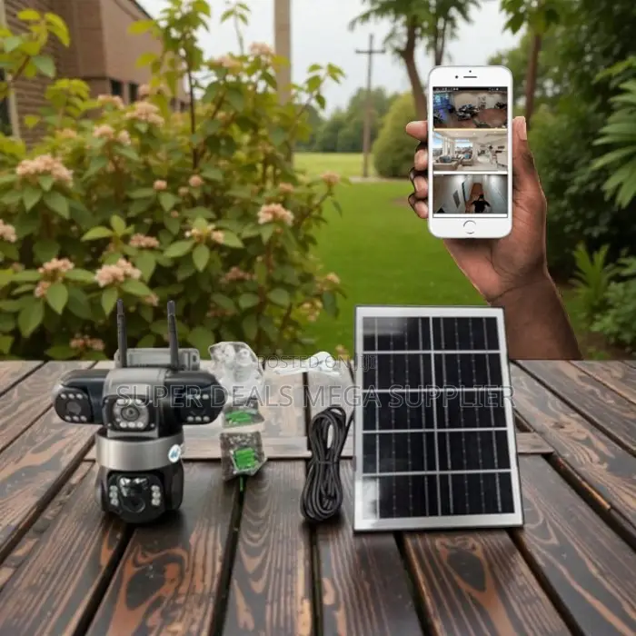 Waterproof V380 Pro 12mp 4g PTZ Rotating Triple Lens Solar CCTV Camera