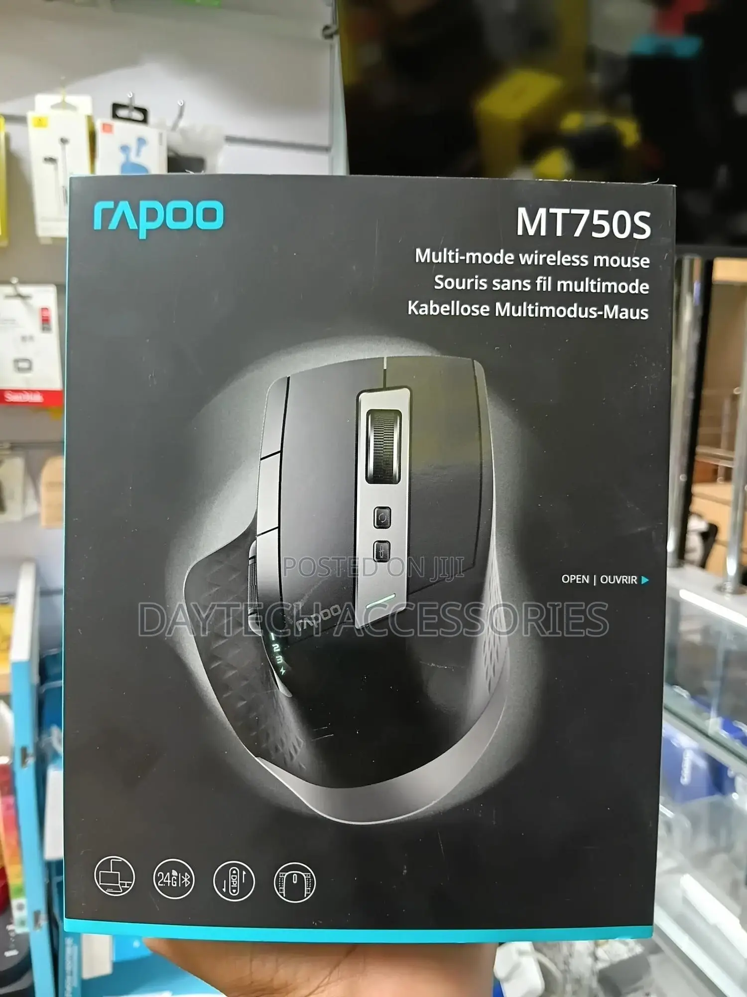 Rapoo Mt750s Multi-Mode Bluetooth 2.4g Wireless Mouse Black
