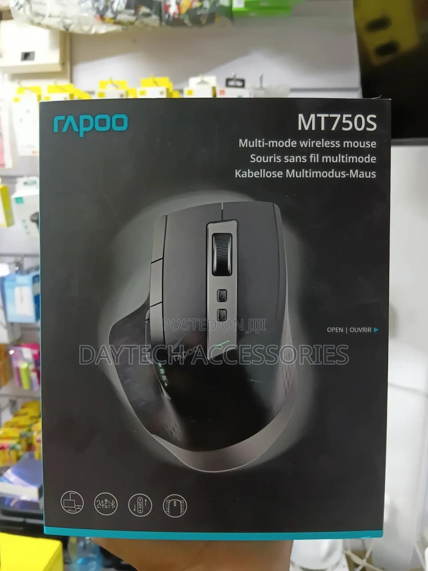 Rapoo Mt750s Multi-Mode Bluetooth 2.4g Wireless Mouse Black
