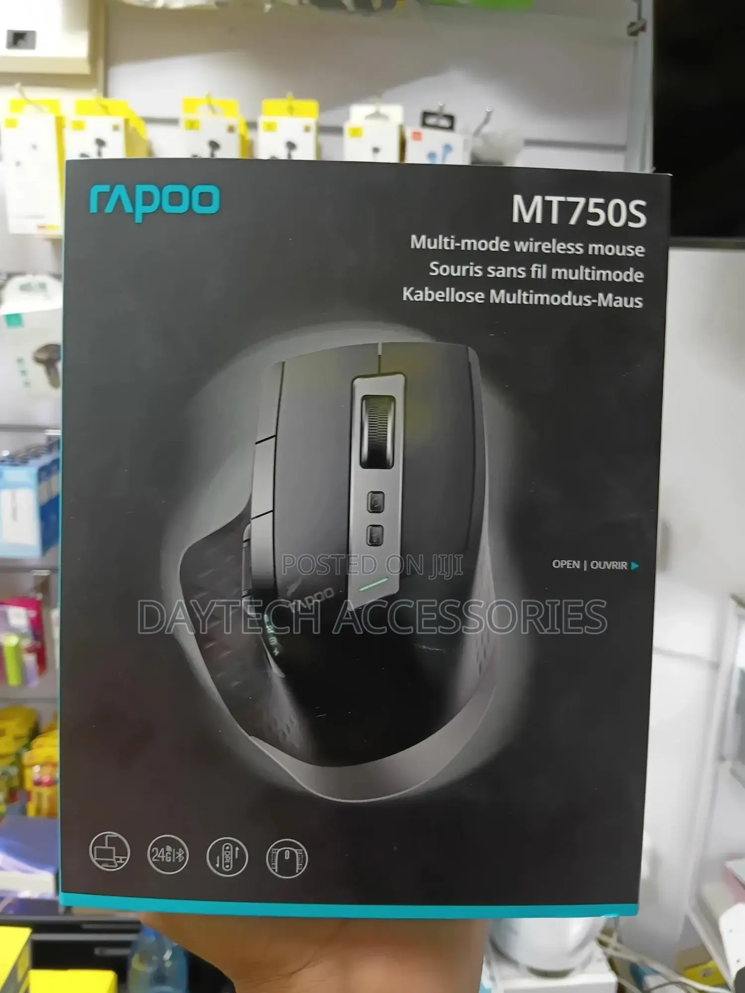 Rapoo Mt750s Multi-Mode Bluetooth 2.4g Wireless Mouse Black