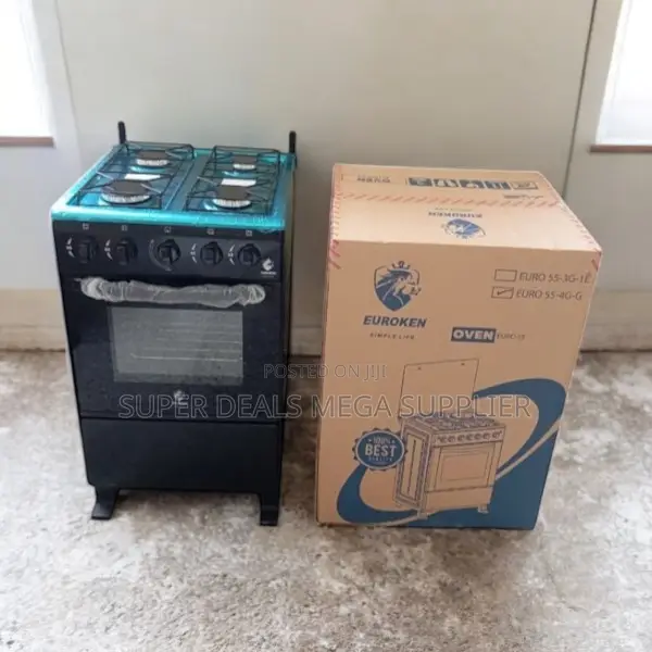 Plug and Play 50x55x84cm Gas Cooker Oven 4 Burner Free Standing,