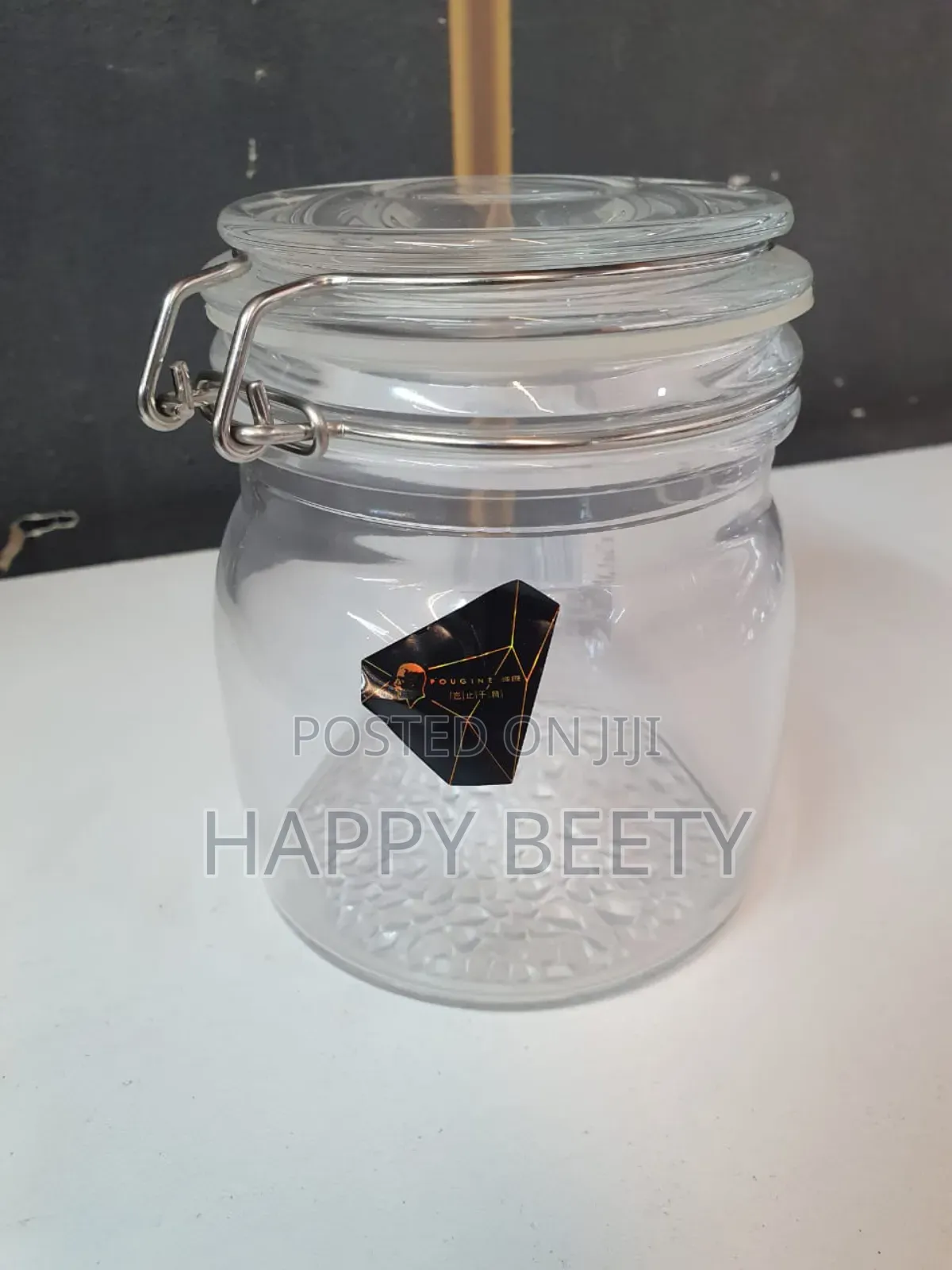 *Clear Glass Storage Jars With Clamp Lid*