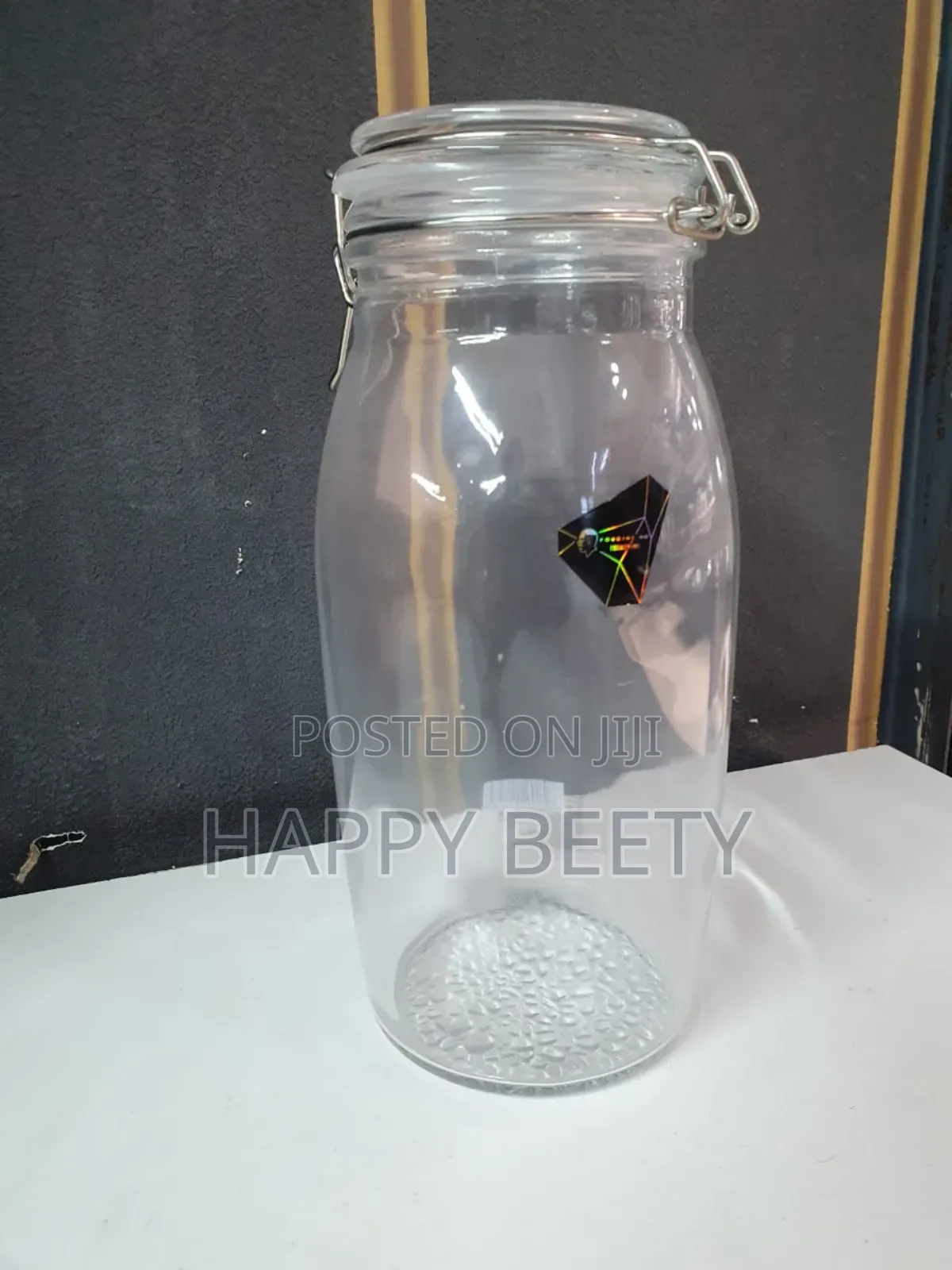 *Clear Glass Storage Jars With Clamp Lid*