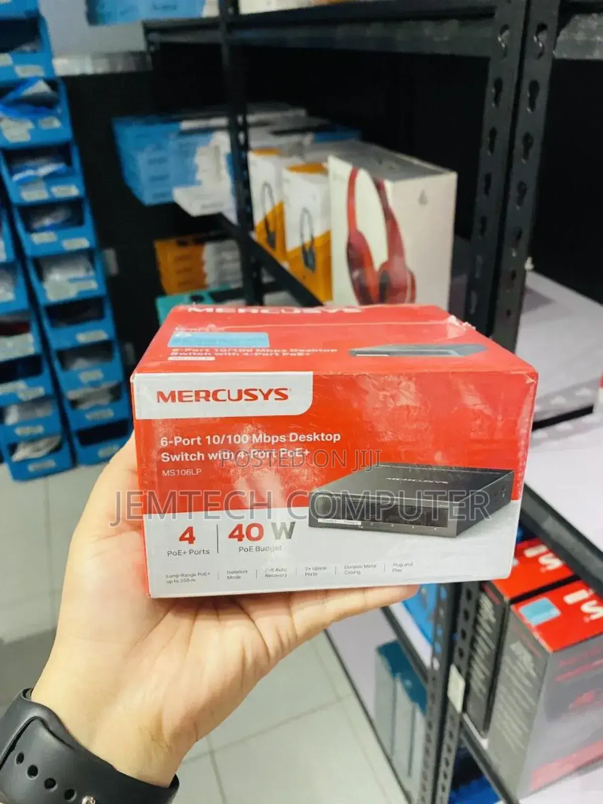 Mercusys 6-Port 10/100mbps Desktop Switch With 4-Port Poe+ -Tl-Ms106lp