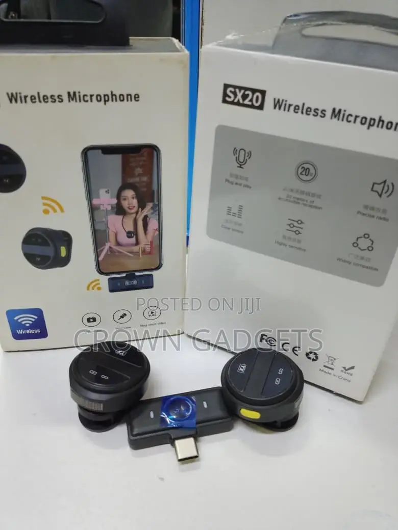 Sx20 Wireless Clip-on Microphone 2tx 1rx Noise Cancel