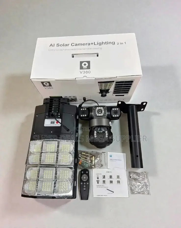 Two Way Audio 12mp 4g Solar CCTV Camera With Solar Street Light