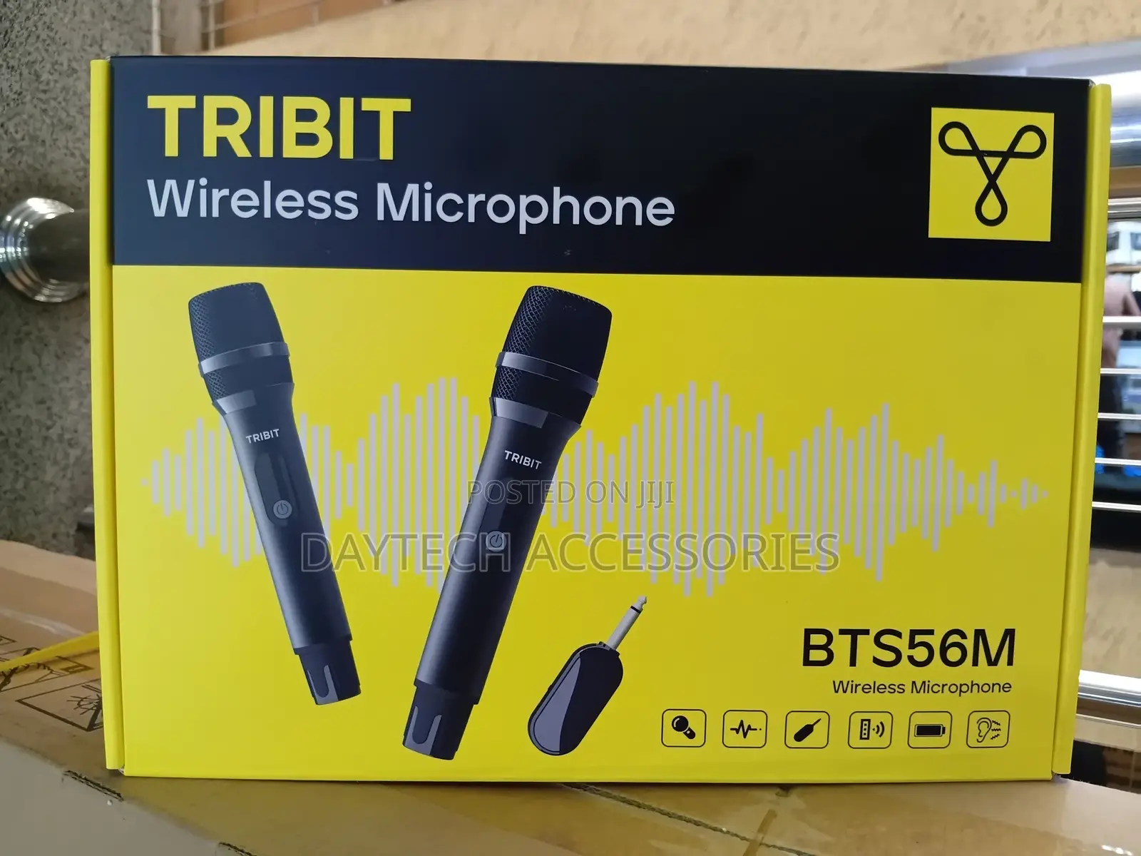 Tribit Wireless Microphone Dual Handheld Cordless Mic System Black