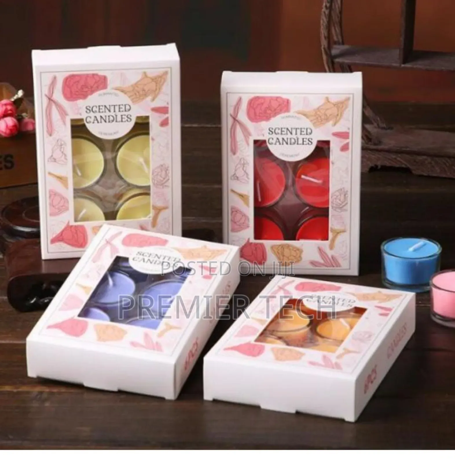 6pc Pack of Scented Candles in Glass Holders