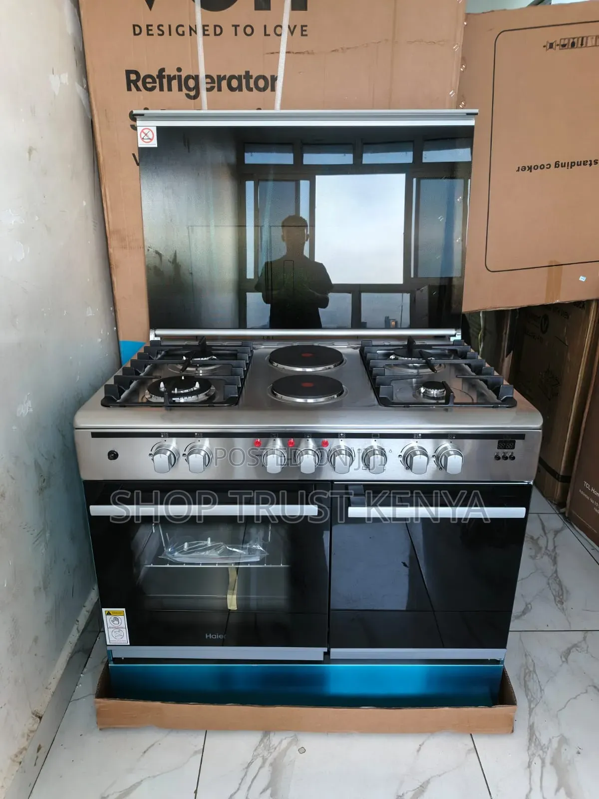 Haier 60 by 90 Standing Cooker 4+2 With Gas Cylinder Compartment