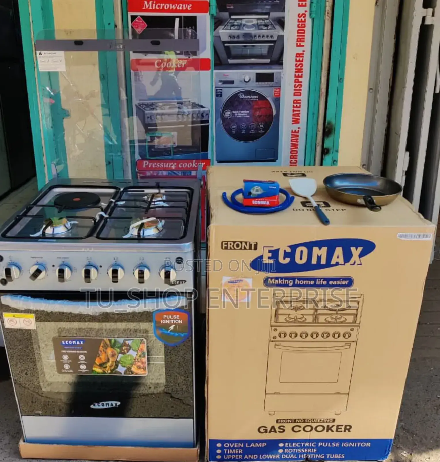 Ecomax 50×55cm 3+1 Standing Cooker – Gas Electric Combination