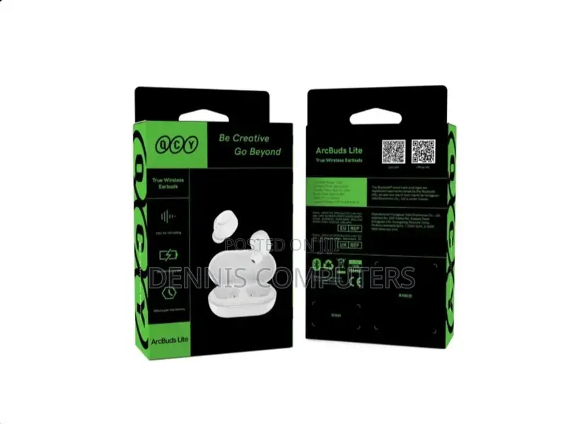 Qcy Arcbuds Lite TWS Earbuds, Black, White