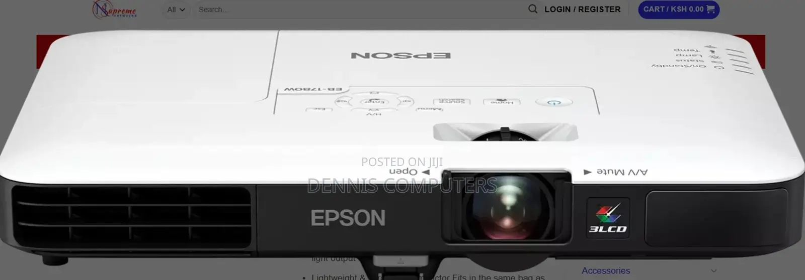 Epson Eb-1780w Ultra Portable 3lcd Projector