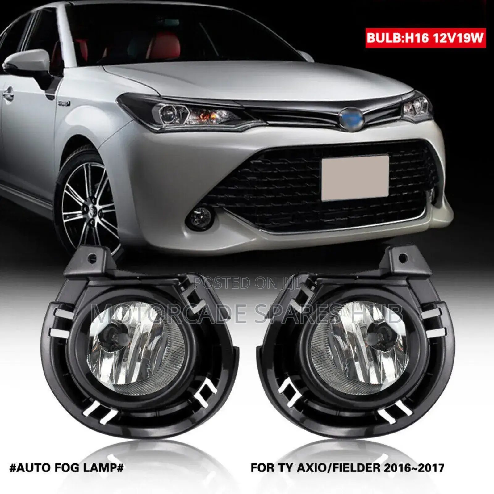 Toyota Fielder/Axio 2015/2016 Fog Light With Covers Set