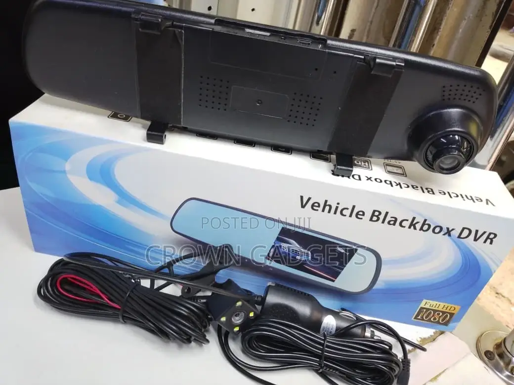 1080p Rearview Mirror Dash Camera With Front Rear Lens