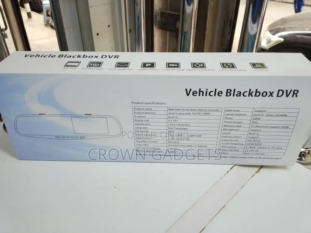 Vehicle DVR Mirror Dash Camera With G-Sensor
