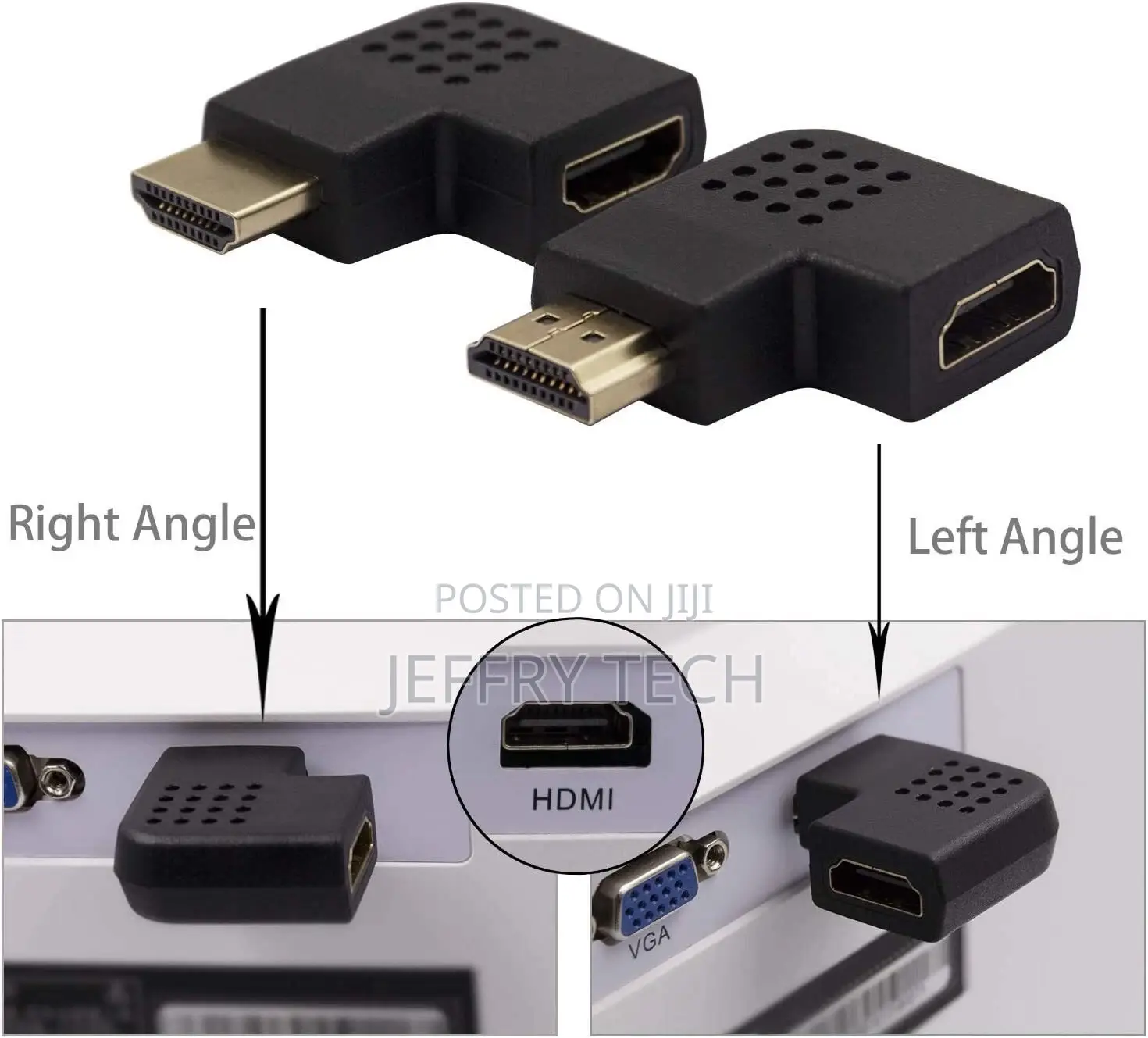 Hdmi Female to Male 90 Degree Left Right Angle Vertical Flat Adapter