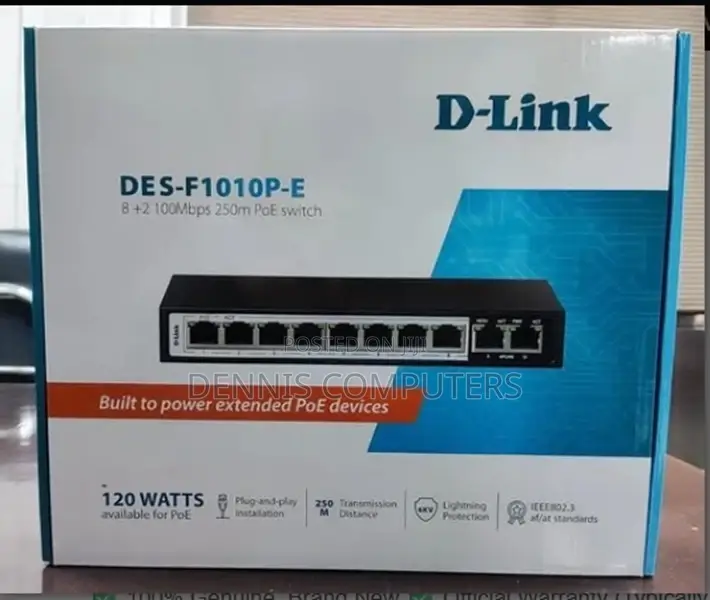 D-Link Des-F1010p-E/B 10-Port Long Range Poe Switch