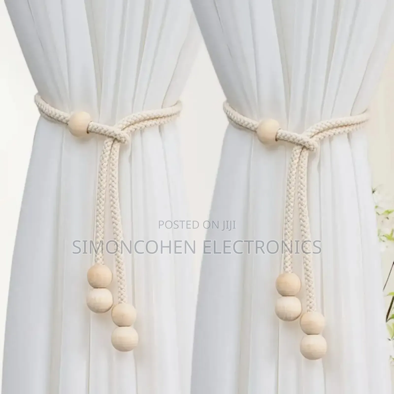 Wooden Beaded  Curtain Tiebacks