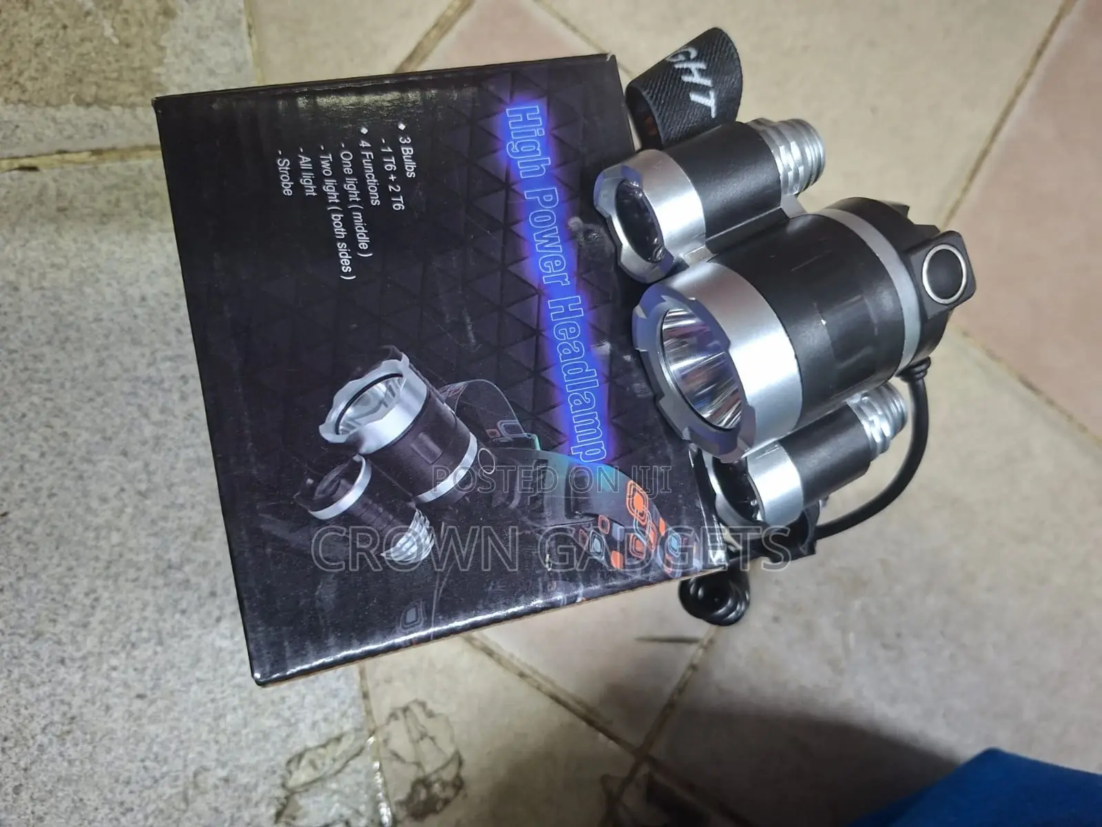 High Power Led Headlamp 3×T6 Rechargeable Waterproof