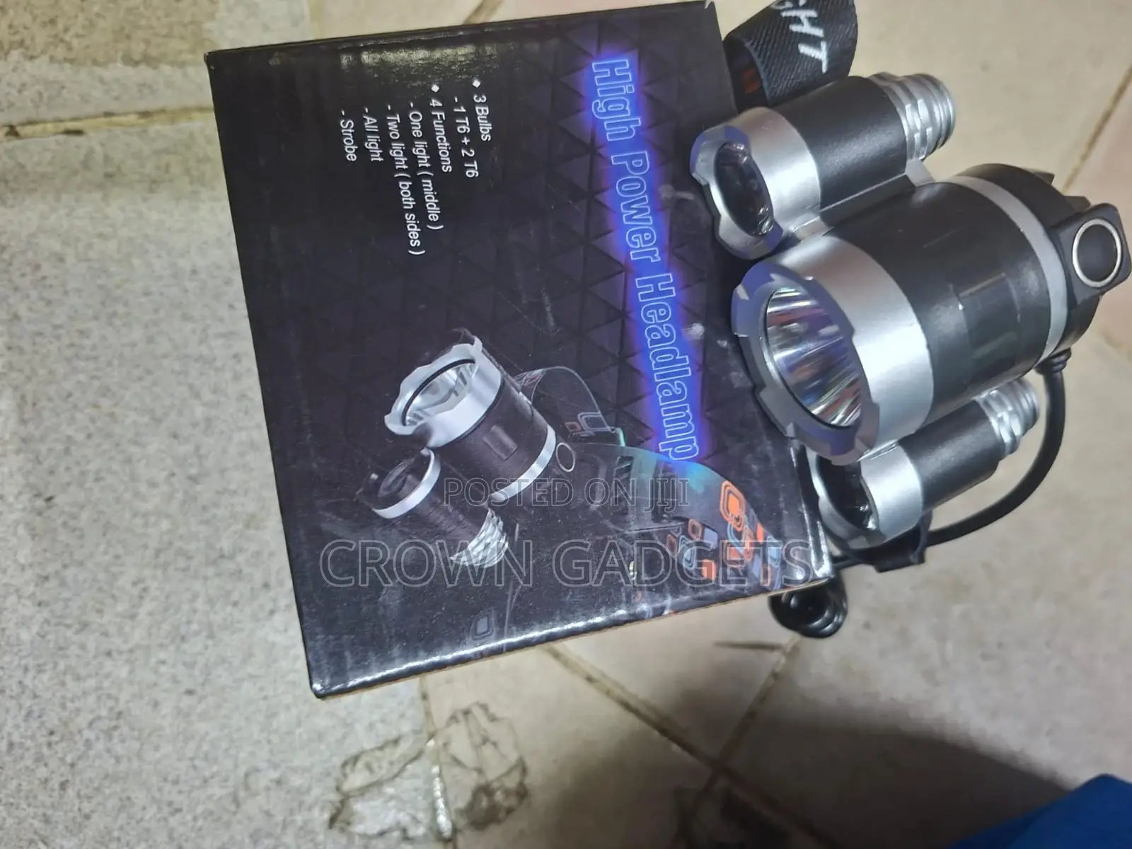 Ultra Bright Rechargeable Headlamp With 3 Led Lights