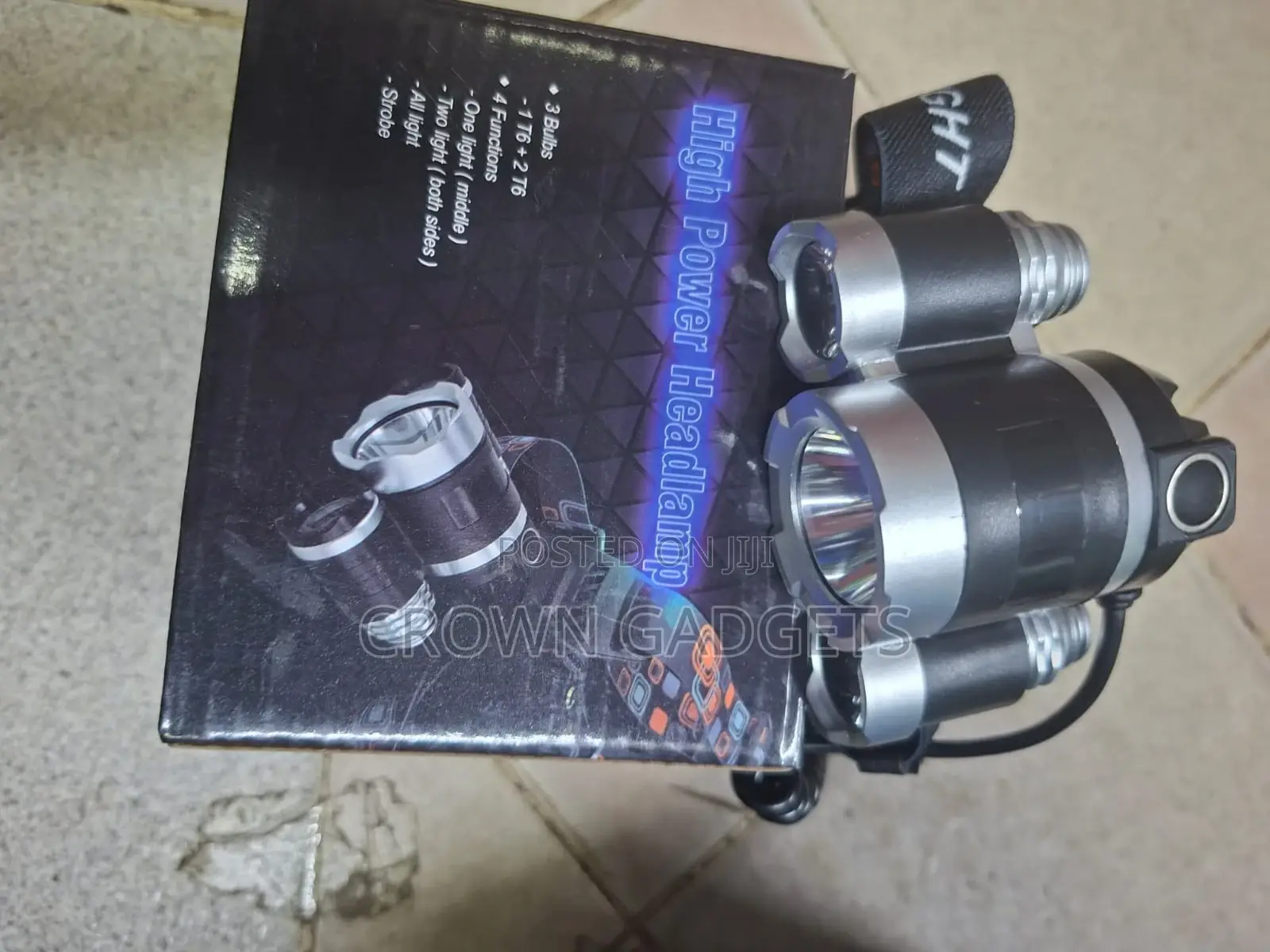Ultra Bright Rechargeable Headlamp With 3 Led Lights