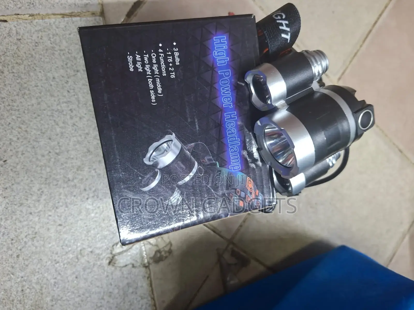 3-Led Rechargeable Headlamp With Strobe Mode