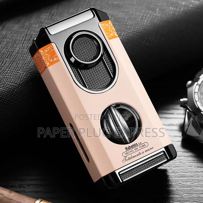 Four-in-One Windproof Cigars Lighter Cutter