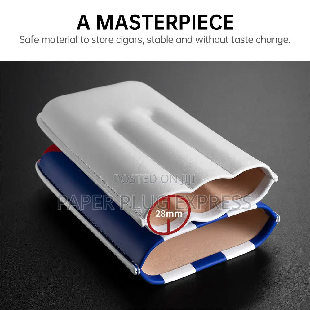 Portable Cuban Flag 3-Cigars Pouch
