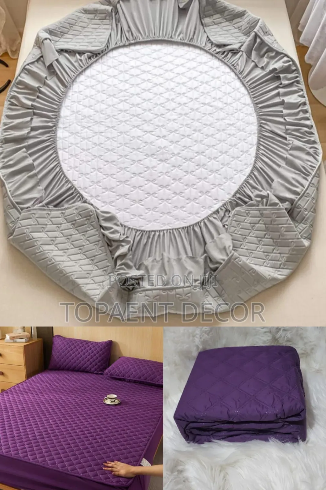 Kids And Adults Light Grey And Purple Mattress Protectors