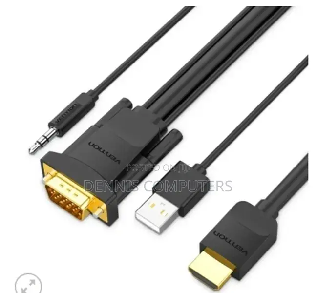Vention Hdmi to Vga Cable With Audio Output and Usb Power Supply 1.5m