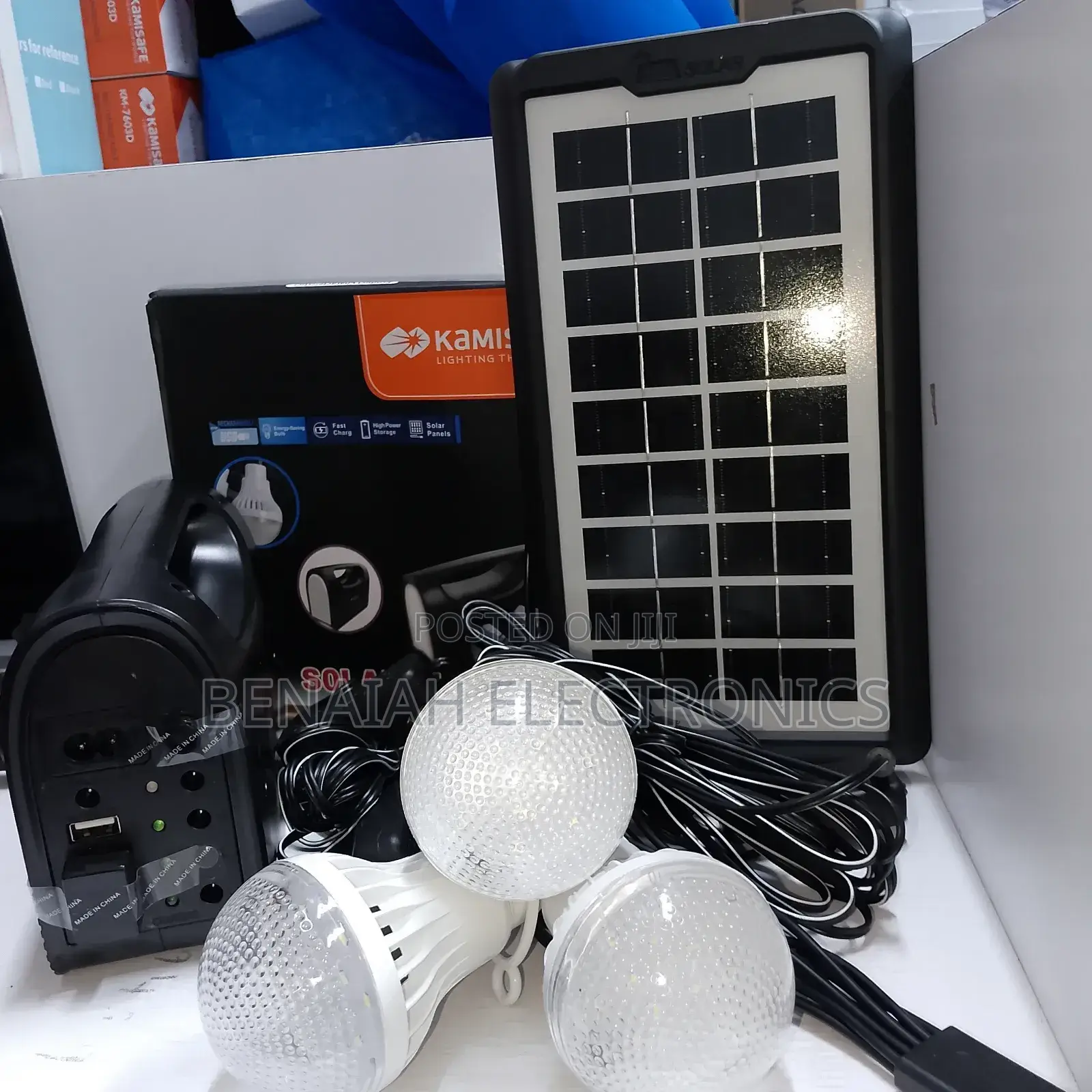 Kamisafe Solar Lighting Kit, Portable for Camping