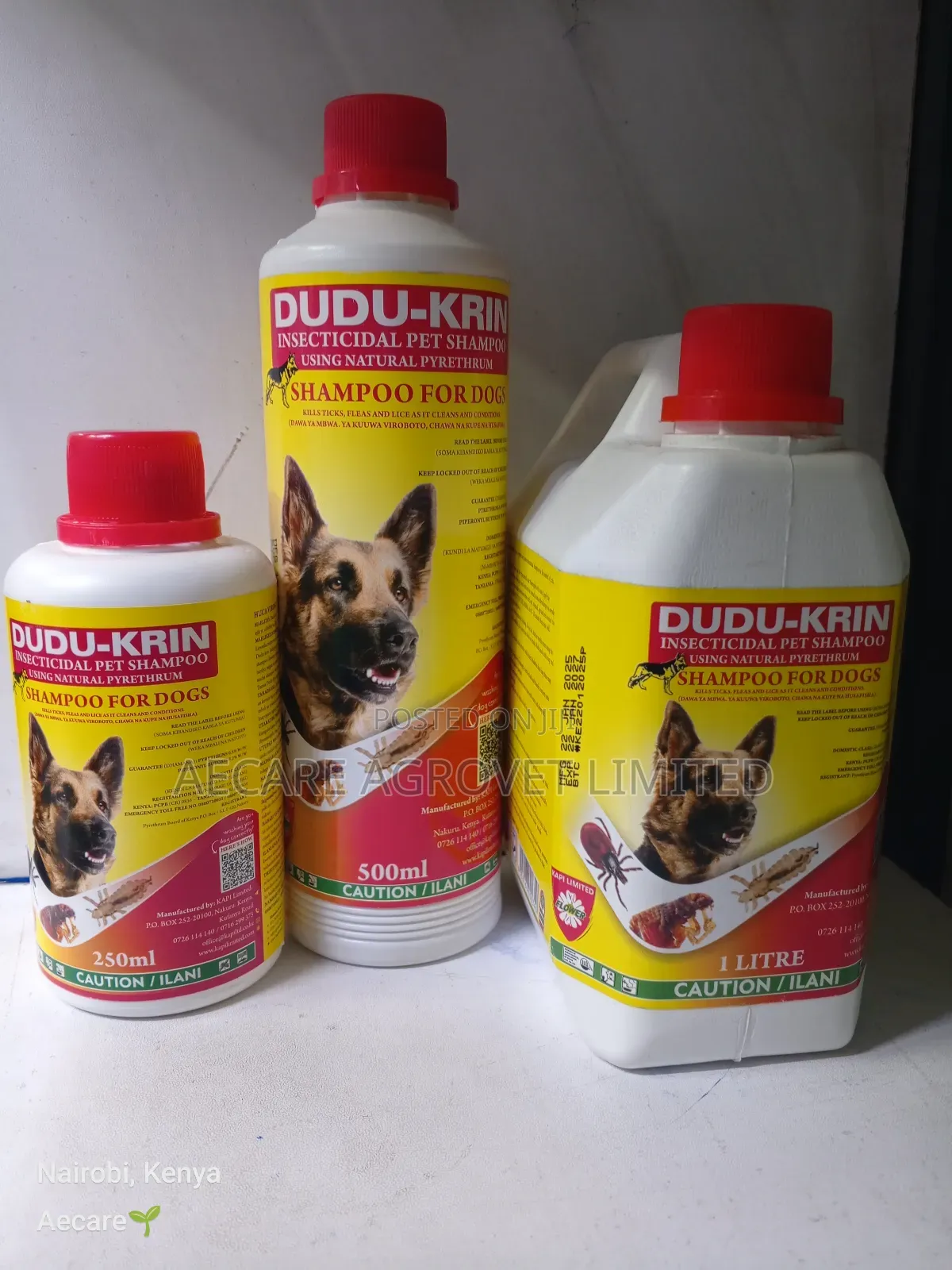 Dudu-Krin Insecticidal Pet Shampoo Natural Pyrethrum 250ml, 500ml, 1l
