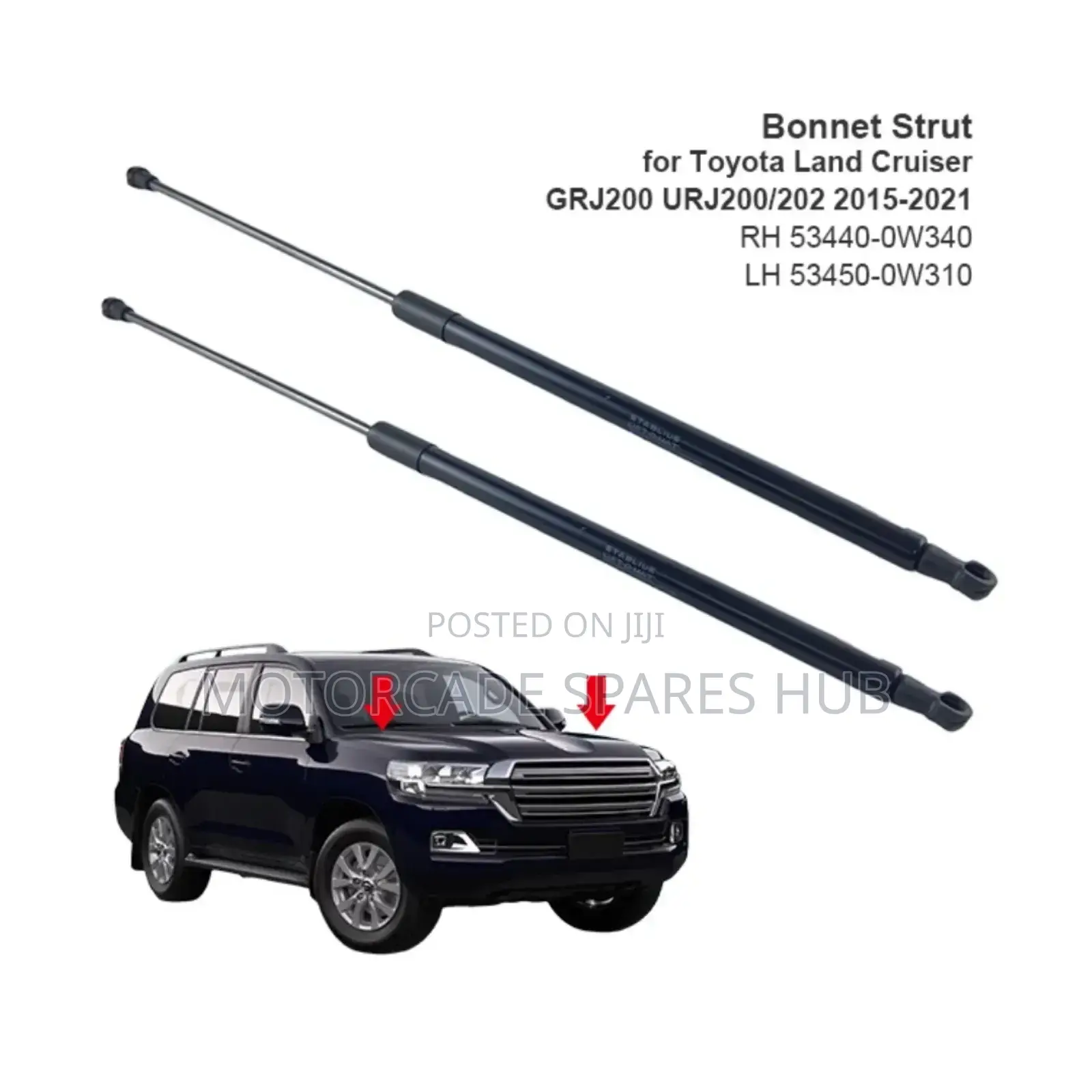 Toyota Landcruiser 200 Series Shocks Bonnet Struts