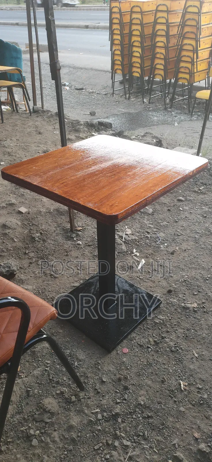Wooden Top Outdoor Table