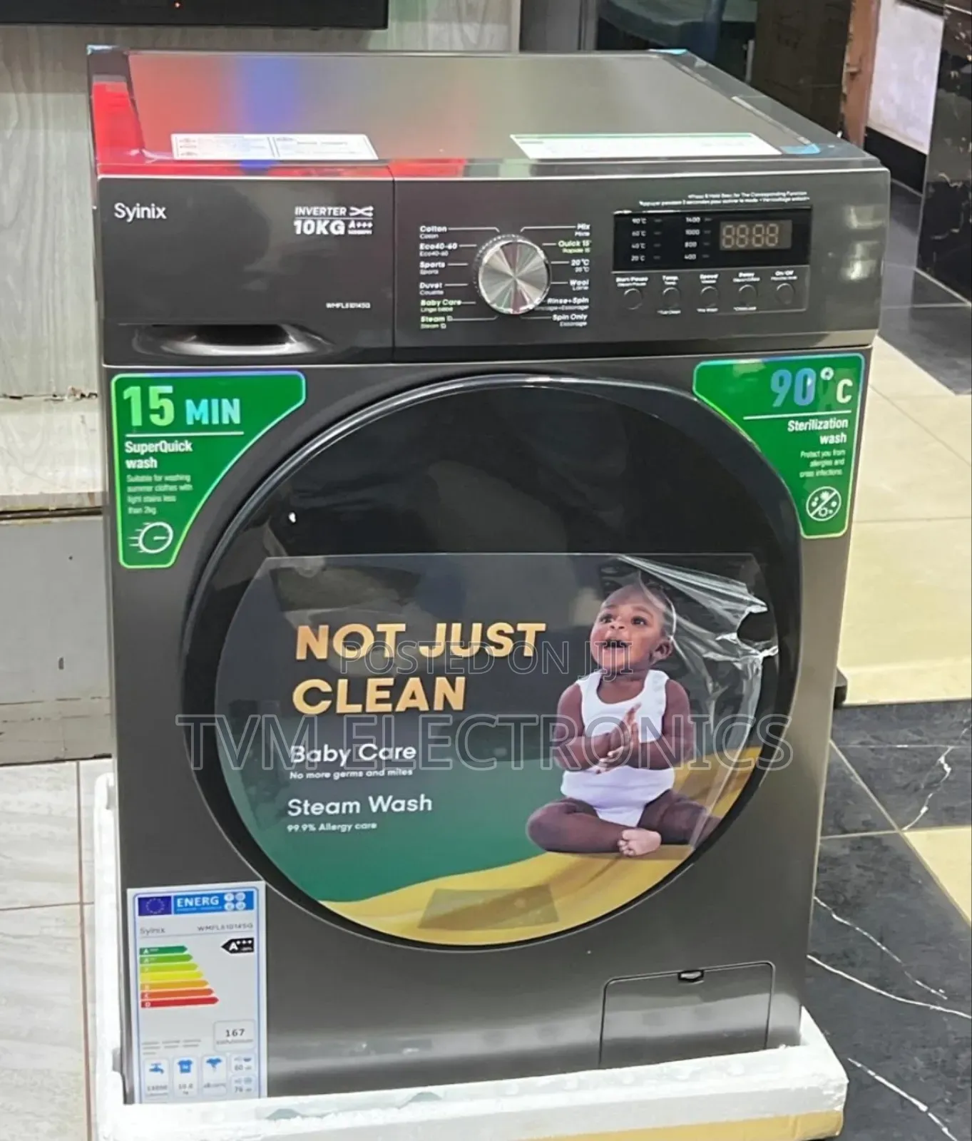Syinix 10/7kg Wash and Dry Front-Load Washing Machine