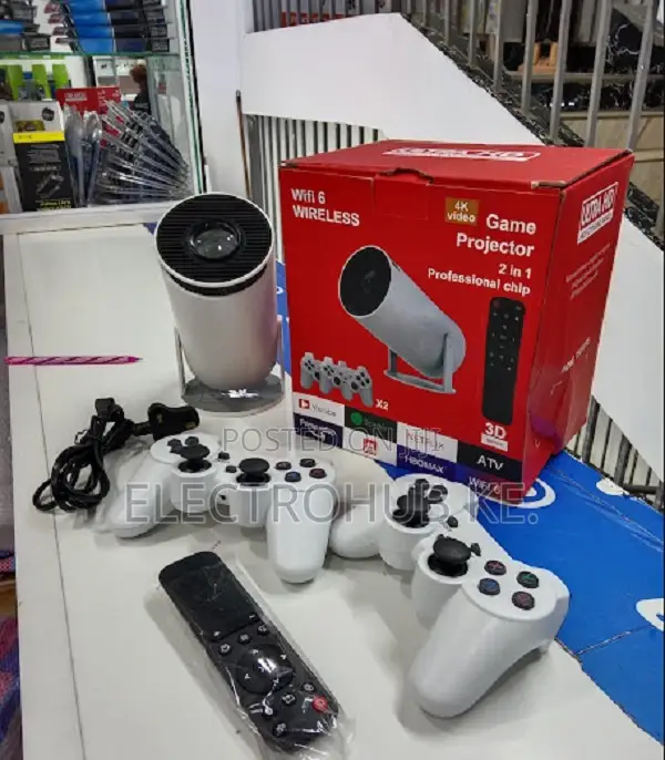 Hy300 Pro Android Projector 2+16 + Wireless Gaming Controllers.