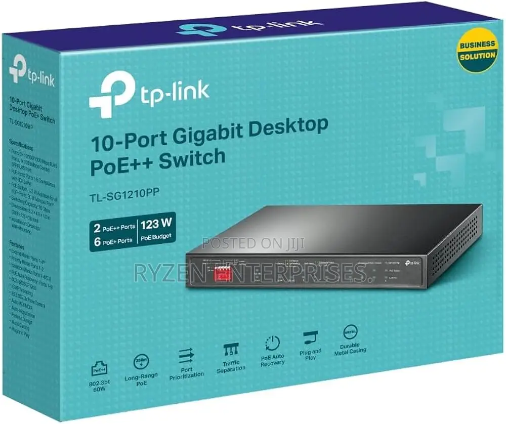 Tp-link Switch Sg1210p 8 Port Poe Switch