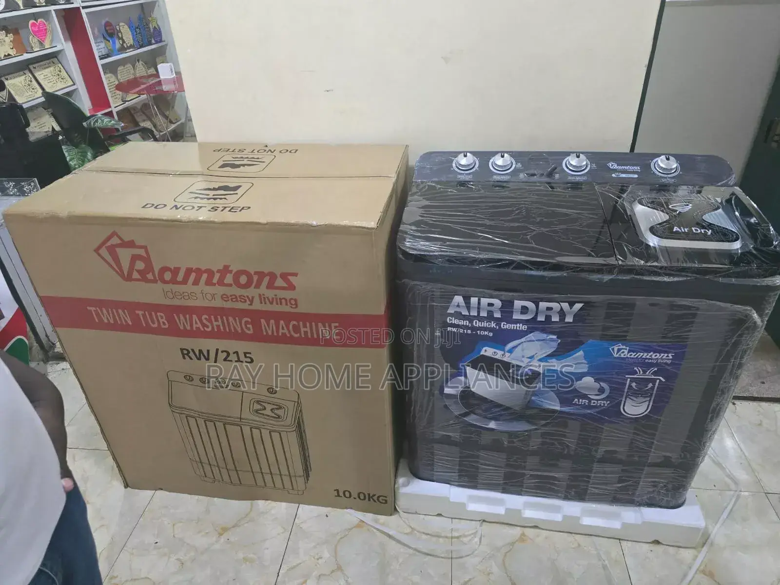 Black Ramtons 10kgs Top Load Twin Tub Washing Machine