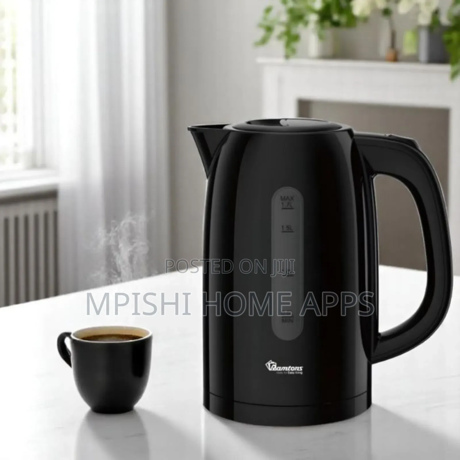 Cordless Electric Kettle 1.7 Liters Black- Rm/766
