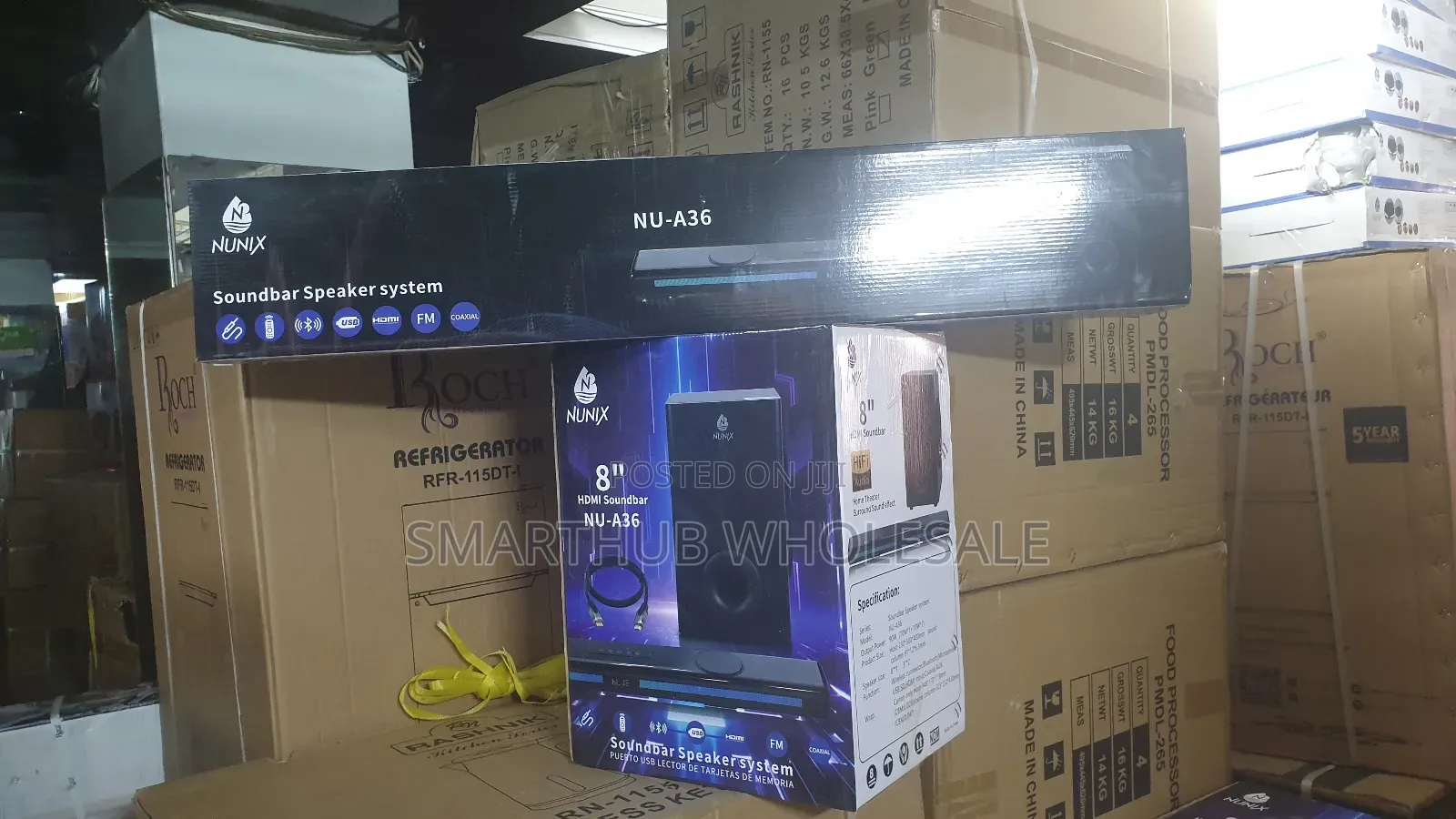 Nunix A36___bluetooth Sound Bar With Deep Bass Subwoofer