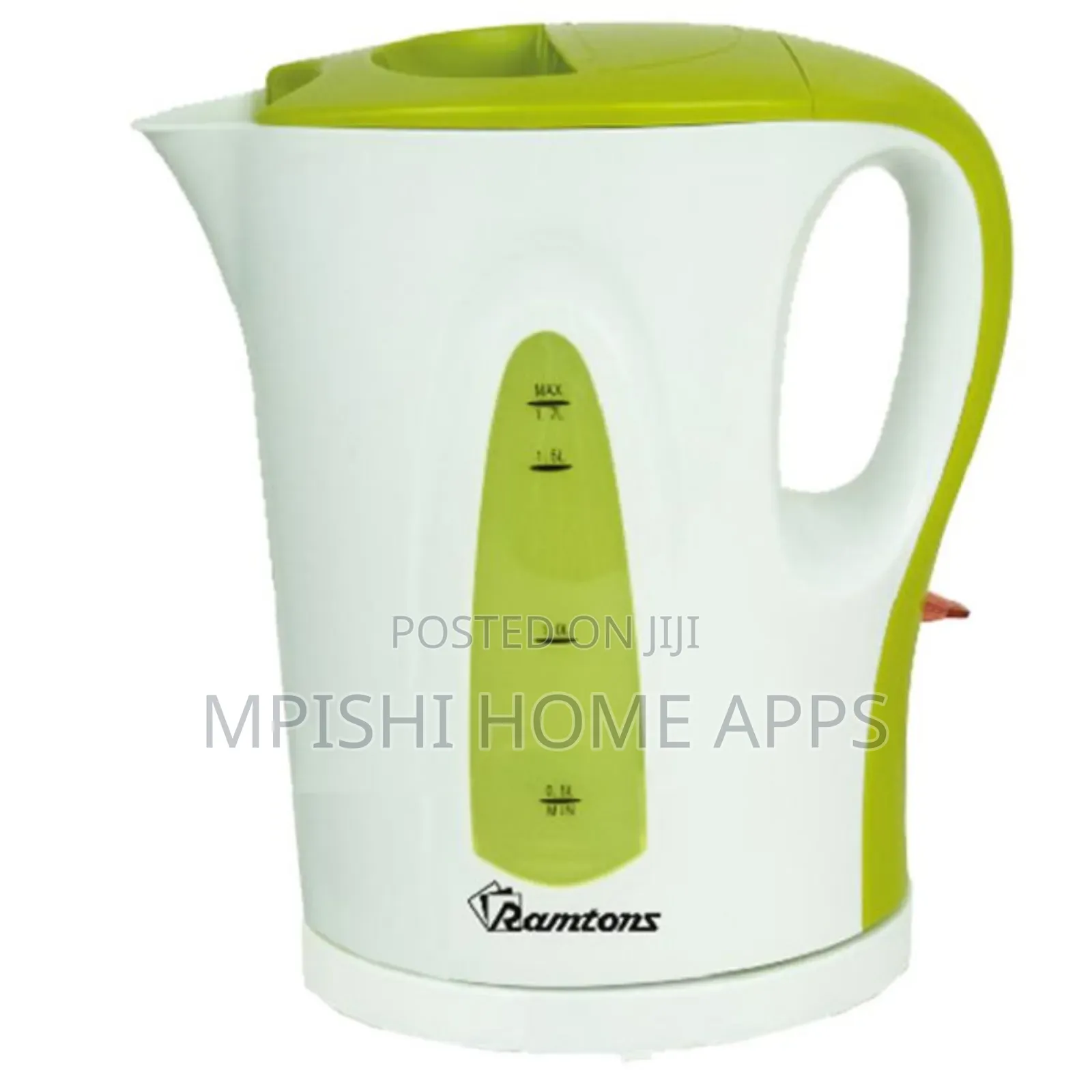 Cordless Electric Kettle 1.7 Liters White and Green- Rm/349
