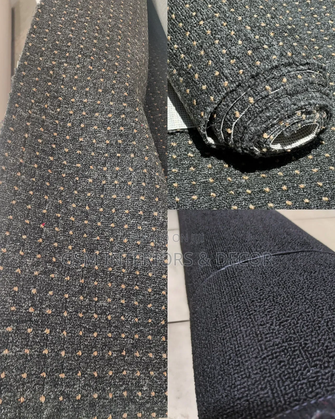 Grey Wallight to Wall Carpets in Spotted Patterns