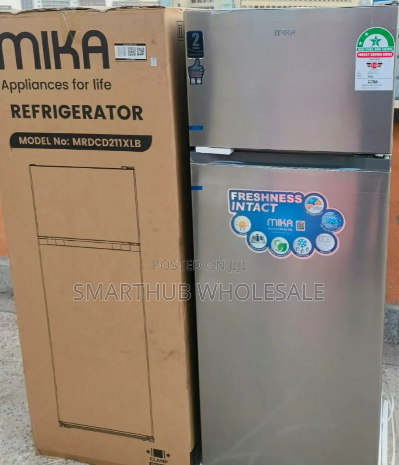 Mika Fridge 211l 2 Door Top Mount Freeze