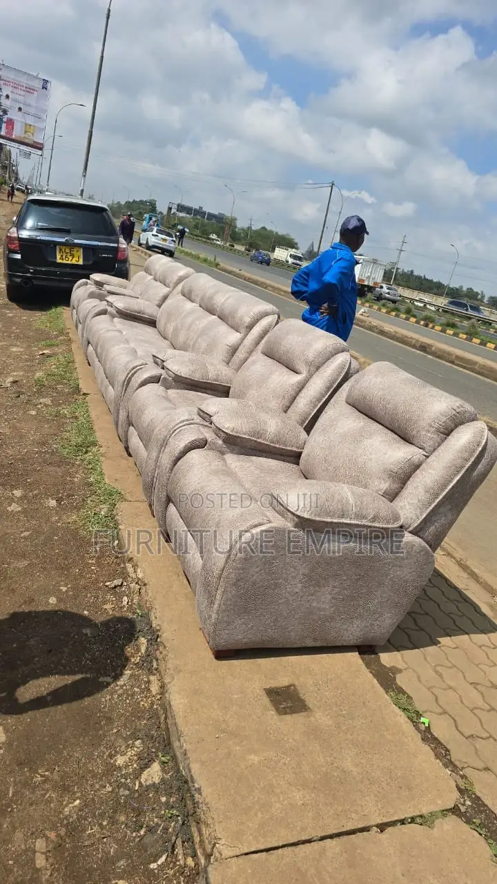 Clear 7 Seater Semi Recliner Sofa 3,2,1,1