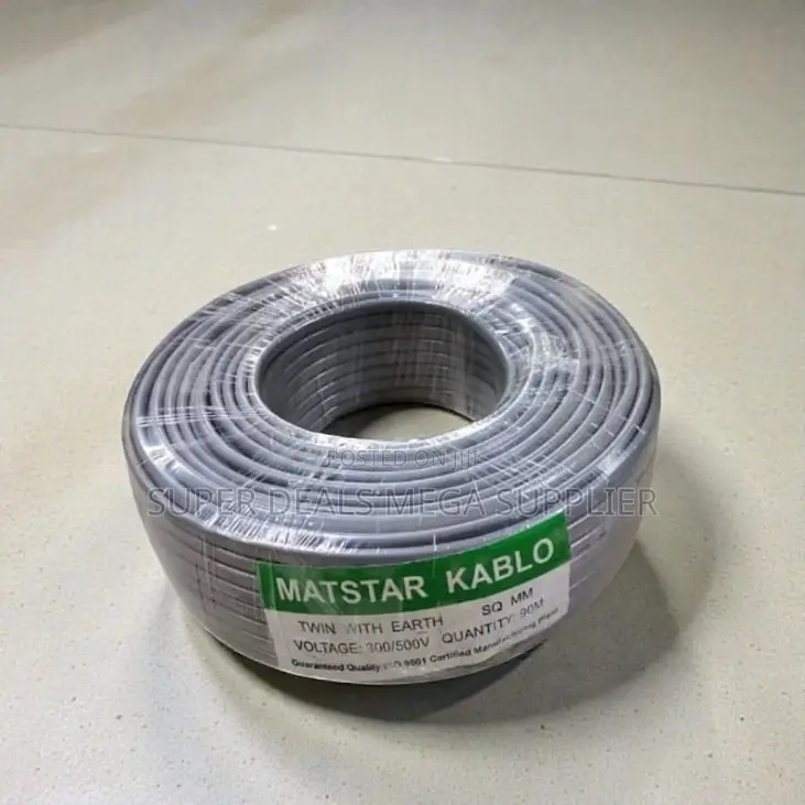 High Durability 1.5mm 90m Twin With Earth Flat Cable