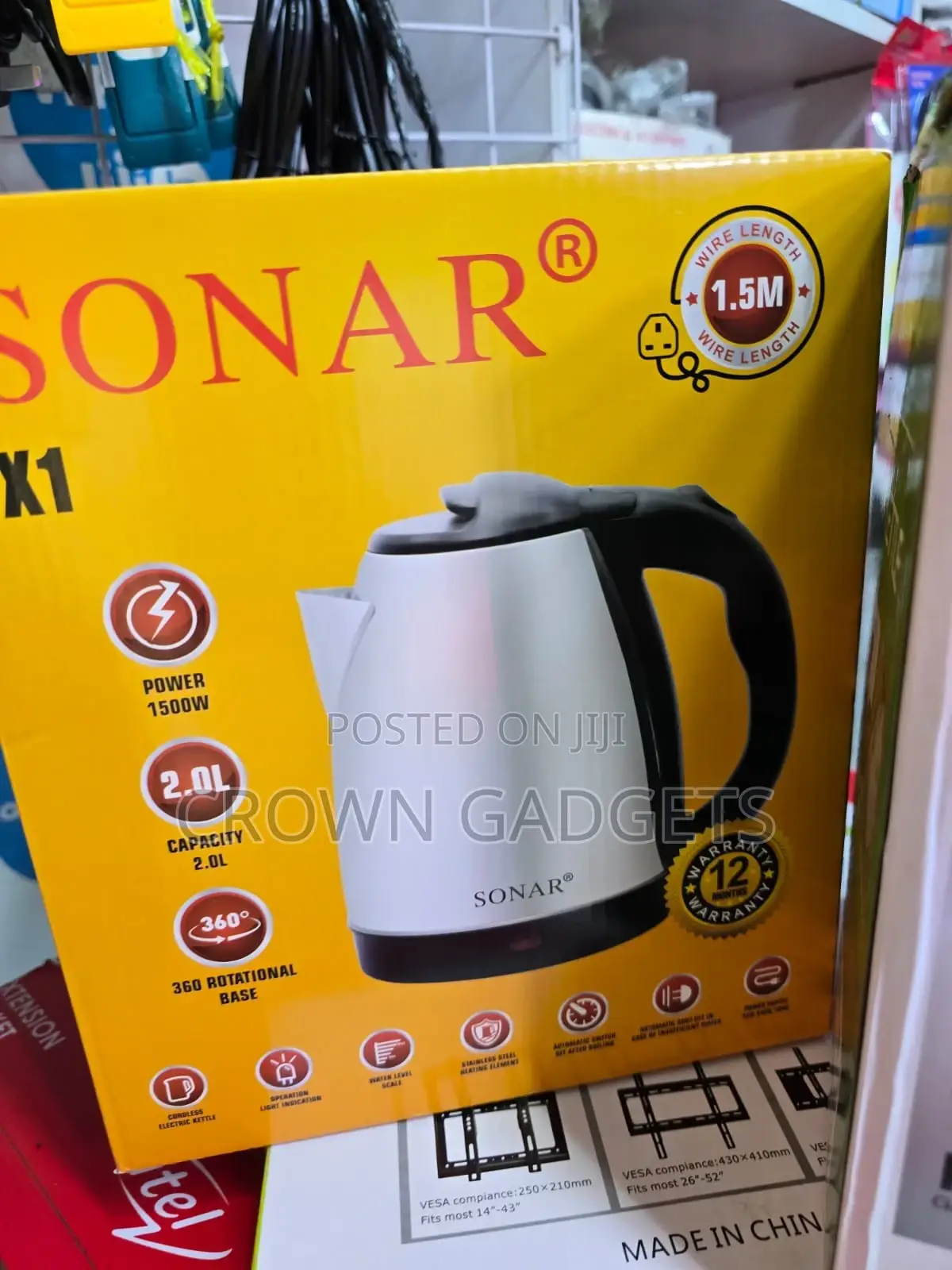 1500w Stainless Steel Electric Kettle for Home Office