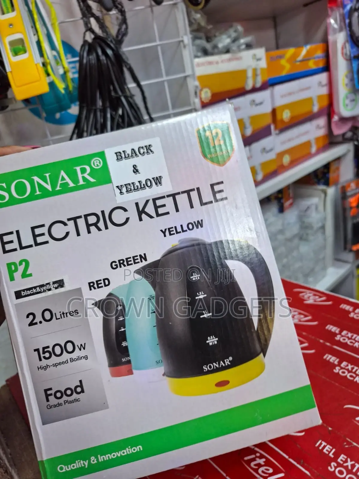 Sonar P2 2l Cordless Electric Kettle 360° Rotating Base