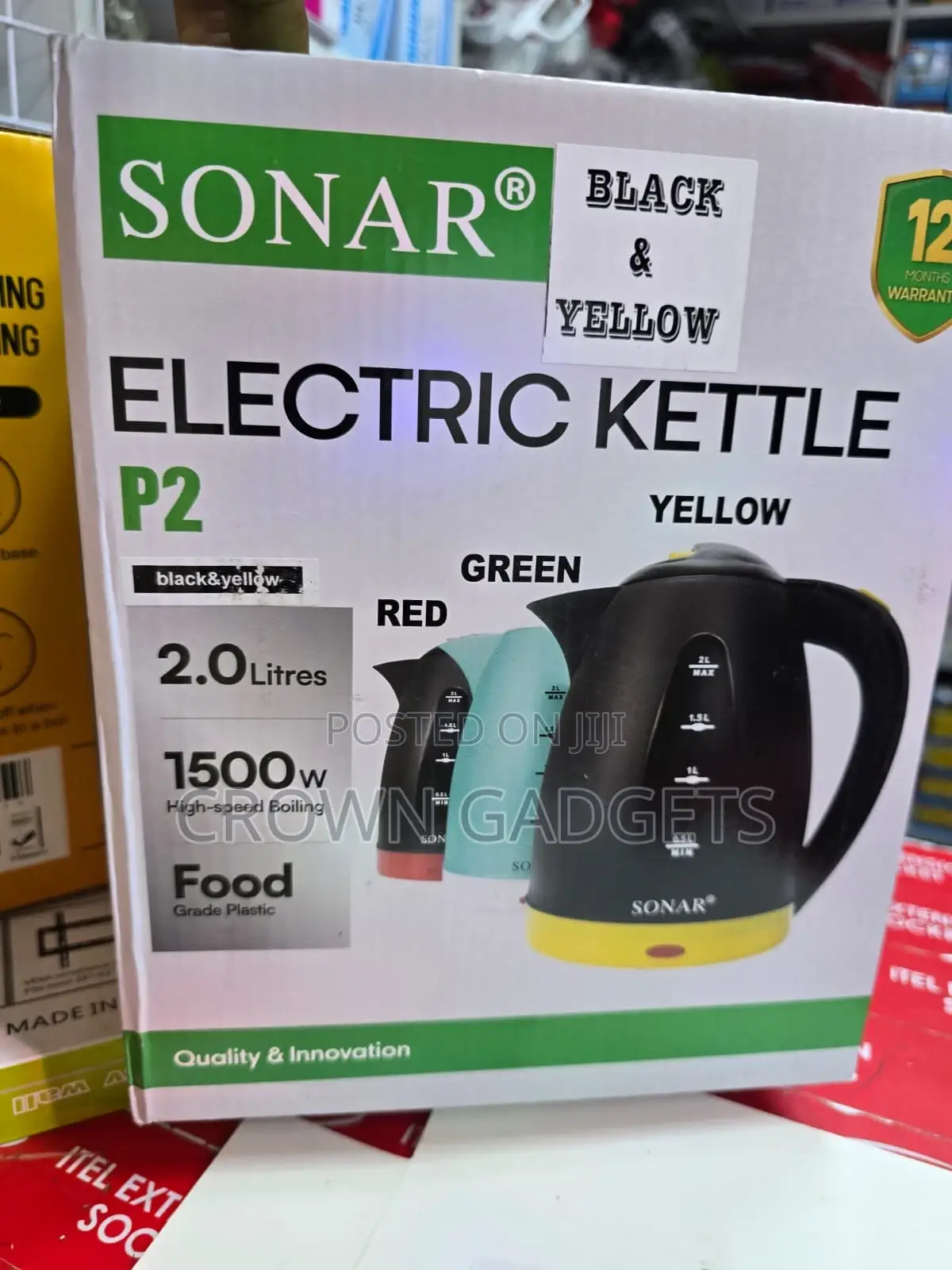 Sonar P2 Cordless Electric Kettle With Auto Shut-Off