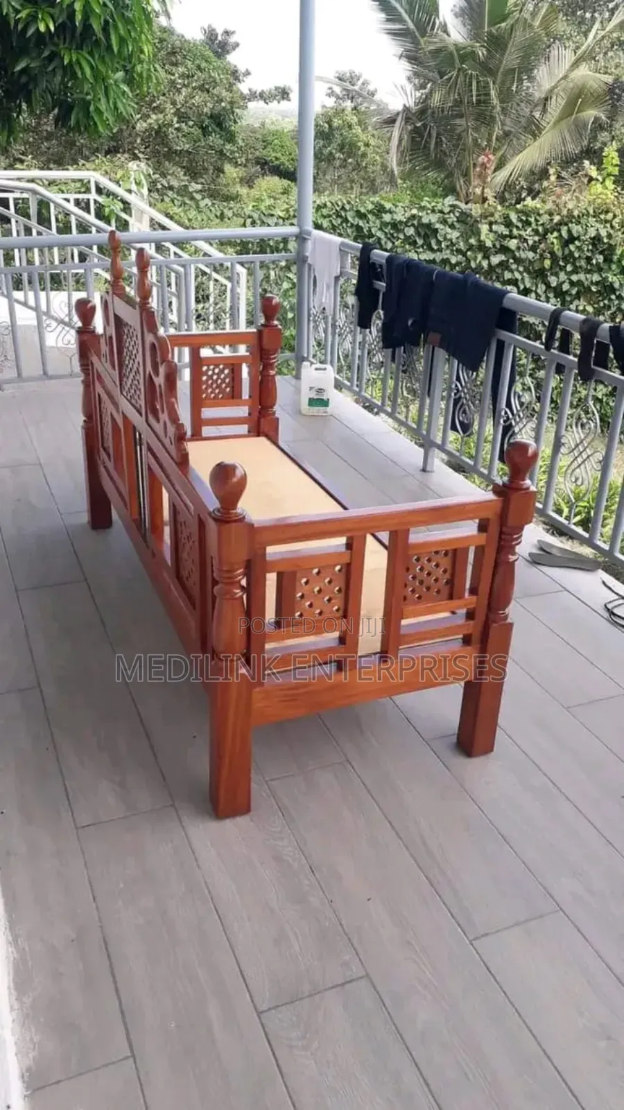 Mahogany Customized Swahili Sofa Bed