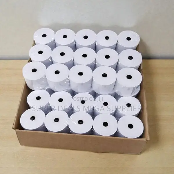 50x 80mm Thermal Paper Rolls End of Roll Warning Stripe Feature